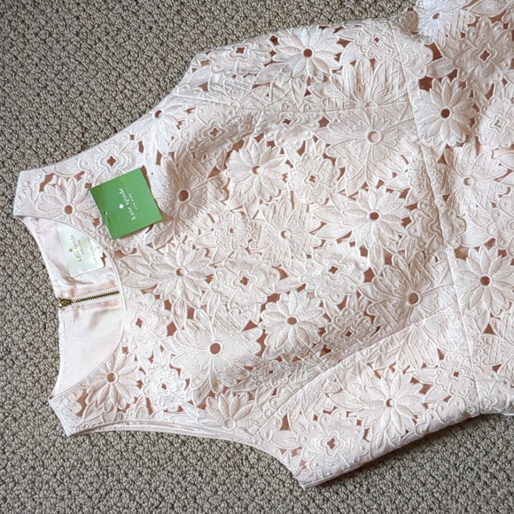 Kate Spade Light Pink Floral Cutwork A-line Dress - Picture 2 of 14